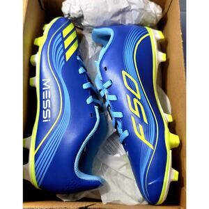 Adidas F50 Messi Club FG/MG J Youth Size 3.5 Blue Yellow JP7458 NIB Soccer Cleat